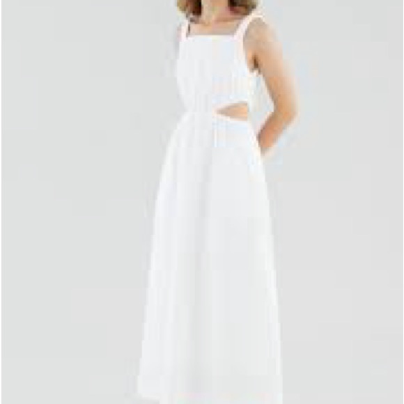 a new day Dresses & Skirts - BNWT A New Day White Linen Maxi Dress with Cutout
